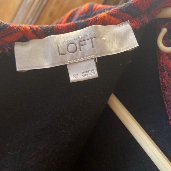 Ann Taylor Loft Dress Womens XS Petite Red Abstract Mini Casual Short Sleeve - Picture 6 of 6